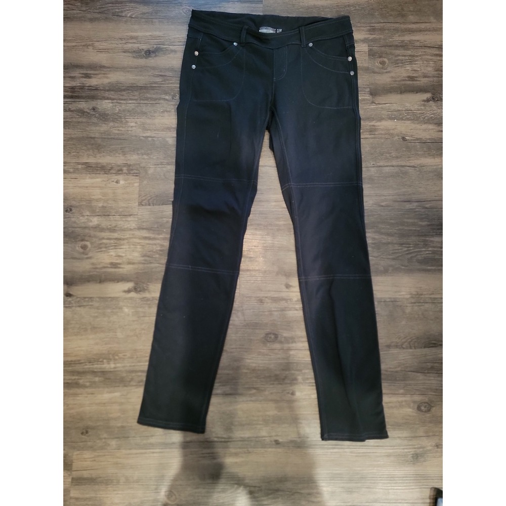 Athleta Black Headliner Slim Fit Straight‎ Leg Pants Womens Medium Moto Seam